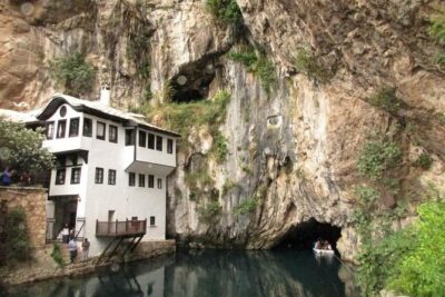 Sunny Herzegovina: Mostar, Kravice Waterfalls & 4 Cities Tour - Blagaj Tekija and Vrelo Bune: cliffside calm with real character